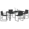 vidaXL Set da Pranzo per Giardino 5 pcs Nero Textilene e acciaio
