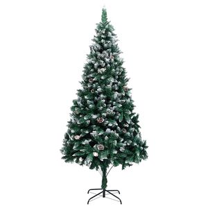 vidaXL Albero di Natale Artificiale con Pigne e Neve Bianca 240 cm