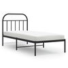 vidaXL Giroletto con Testiera in Metallo Nero 80x200 cm