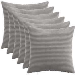 vidaXL Federa 6 pcs HEERLEN Grigio Chiaro 30 x 30 cm corduroy