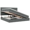 vidaXL Letto con contenitore LED e materasso Grigio Scuro 200 x 200 cm
