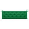 vidaXL Panca da Giardino con Cuscino Verde 175 cm in Massello di Teak