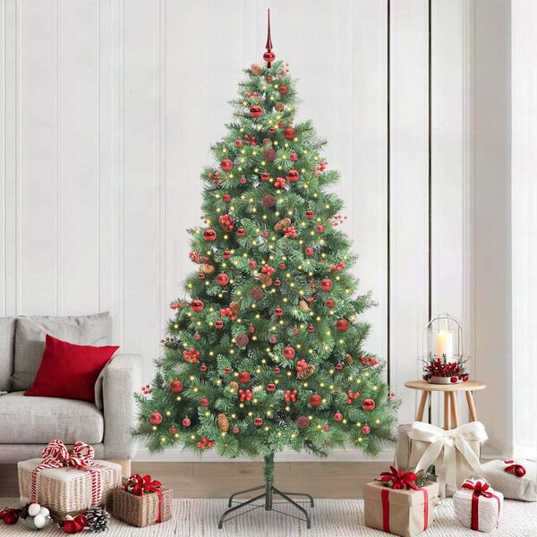 vidaXL Albero di Natale artificiale Verde 240 cm PVC e Metallo