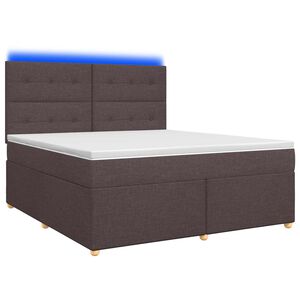vidaXL Letto box spring con materasso Marrone Scuro 160 x 200 cm