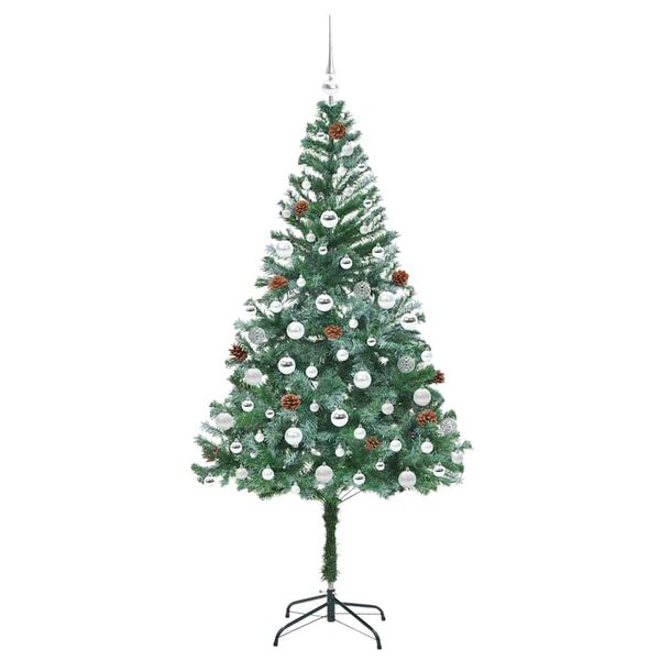 vidaXL Albero di Natale artificiale Verde 180 cm PVC e Acciaio