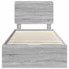 vidaXL Struttura del letto con cassetto Grigio Sonoma 75 x 190 cm
