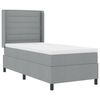 vidaXL Letto a molle con materasso Grigio chiaro 90 x 200 cm Tessuto