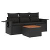 vidaXL Set Divani da Giardino 4 pz con Cuscini Nero in Polyrattan