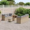 vidaXL Set Divano da Giardino 10 pcs Beige polyrattan