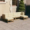 vidaXL Set Salotto Giardino e Cuscini 6 pz Legno Massello Pino Ambra