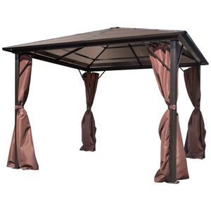 vidaXL Gazebo con Tenda Marrone in Alluminio 300 x 300 cm