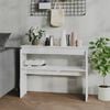 vidaXL Tavolino Consolle Bianco Lucido 102x30x80 cm Legno Multistrato