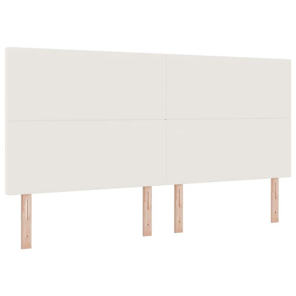 vidaXL Testiera LED con luci a strisce a LED Crema 200 cm Poliestere