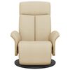 vidaXL Poltrona Reclinabile con Poggiapiedi Crema in Tessuto
