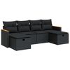 vidaXL Set Divano da Giardino 6 pz con Cuscini Nero in Polyrattan