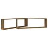 vidaXL Mensole Parete Cubo 2pz Rovere Fumo 100x15x30 Legno Multistrato