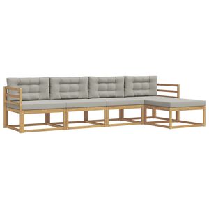 vidaXL Set di divani da esterno 4 pcs Bianco e Grigio Chiaro