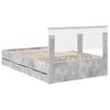 vidaXL Struttura del letto con cassetto Grigio cemento 135 x 190 cm