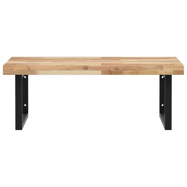 vidaXL Ripiano a Parete per Lavabo in Acciaio e Massello di Acacia