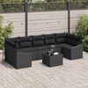 vidaXL Set di divani con cuscino Nero 55 x 55 x 37 cm polyrattan