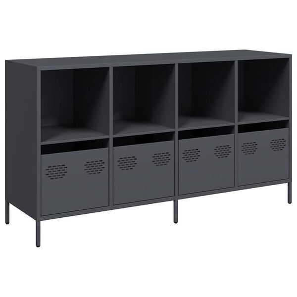 vidaXL Credenza Antracite 135x39x73,5 cm in Acciaio Laminato a Freddo