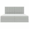 vidaXL Letto con contenitore e LED Grigio chiaro 200 x 200 cm Velluto