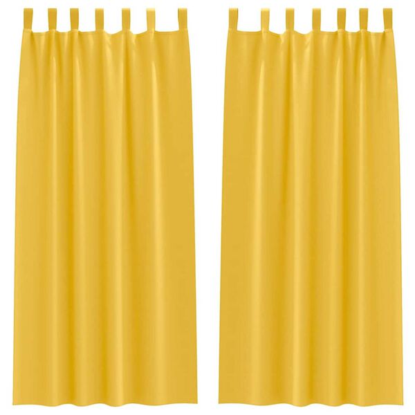 vidaXL Tende Blackout con Anelli 2 pcs Giallo senape 225 x 140 cm