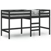 vidaXL Letto Soppalco con Scala Bambini Nero 90x200cm Massello Pino