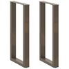 vidaXL Gambe per tavolo da bar a forma di U 2 pz in acciaio naturale 40x(90-91) cm