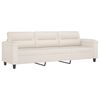 vidaXL Divano a 3 Posti con Poggiapiedi Beige 210cm Tessuto Microfibra