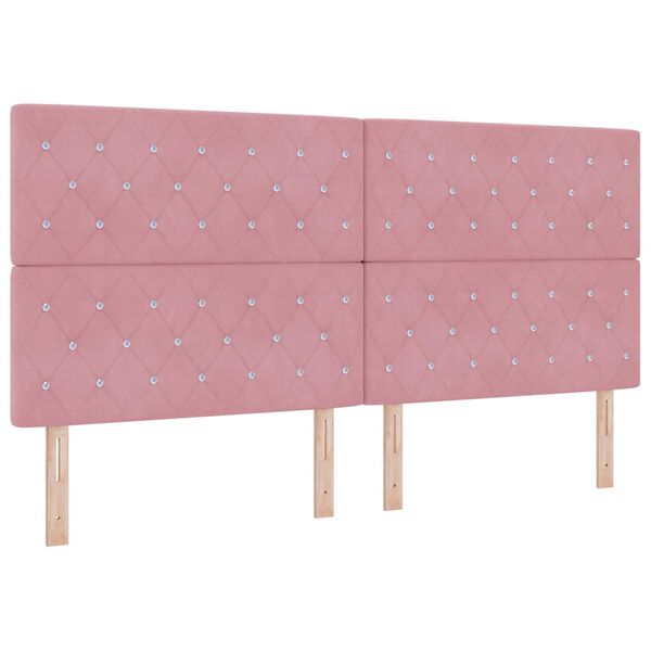 vidaXL Letto a molle con materasso Rosa 200 x 200 cm Velluto