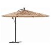 vidaXL Ombrellone Giardino LED e Palo in Acciaio Marrone 246x246x230cm