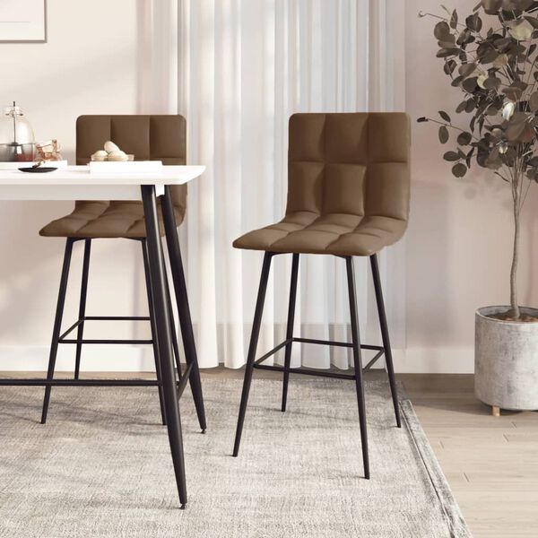 vidaXL Sgabelli da Bar 2pz Marrone Scuro in Similpelle