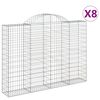 vidaXL Cesti Gabbioni ad Arco 8 pz 200x30x140/160 cm Ferro Zincato