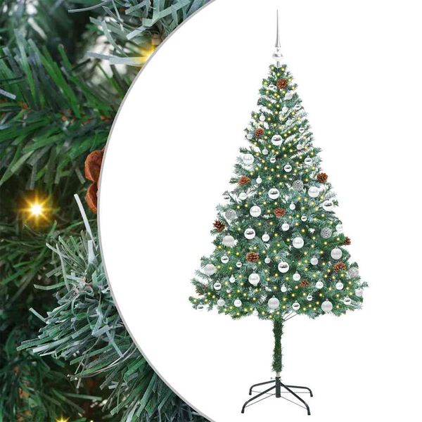 vidaXL Albero di Natale artificiale Verde 180 cm PVC e Acciaio