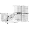 vidaXL Gabbia per Animali 20 Pannelli con Porta Nera 35x35 cm Acciaio