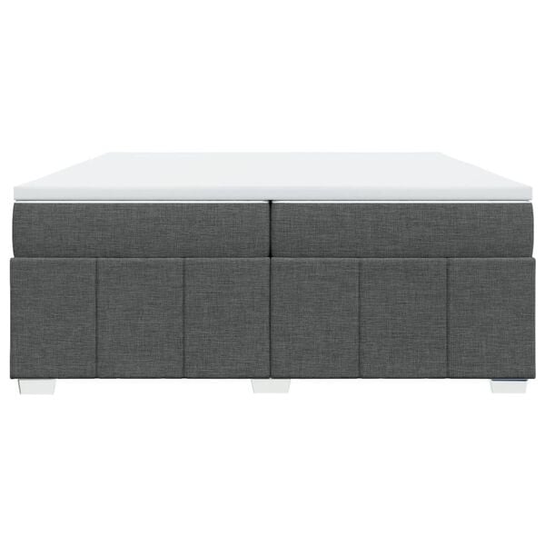 vidaXL Giroletto a Molle con Materasso Grigio Scuro 200x200 cm Tessuto