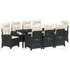 vidaXL Set da Pranzo per Giardino 9 pz Nero polyrattan