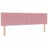 vidaXL Letto a Sorgente LED con materasso Rosa 180 x 200 cm Velluto