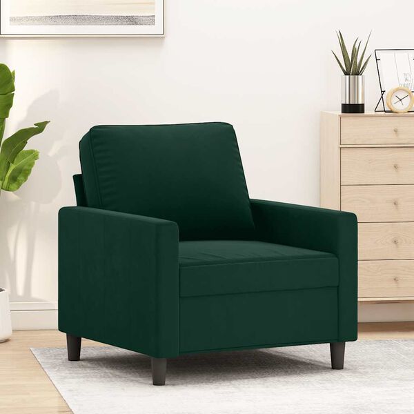 vidaXL Poltrona Verde Scuro 60 cm Velluto