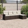 vidaXL Set Divano da Giardino 5 pz con Cuscini Marrone in Polyrattan