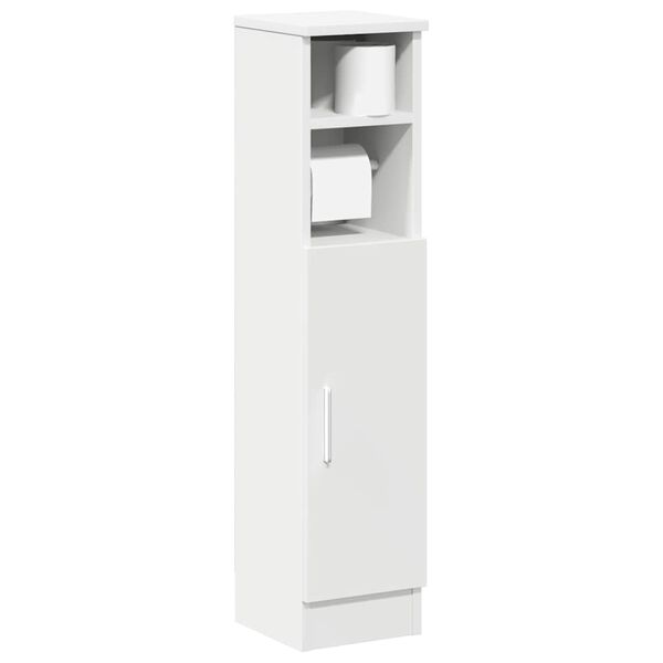 vidaXL Mobile da Bagno con Portarotolo Bianco 20,5x22x90 cm