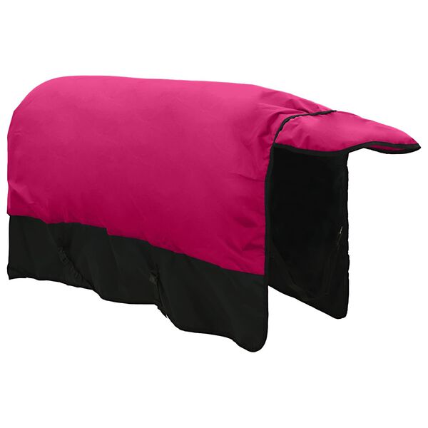vidaXL Coperta per Cavalli Rosa e Nero 145 cm Poliestere