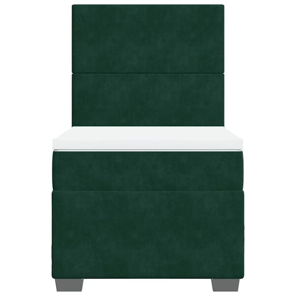 vidaXL Giroletto a Molle con Materasso Verde Scuro 80x200 cm Velluto