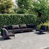 vidaXL Divani da Giardino 6 pz con Cuscini in Polyrattan Grigio Scuro