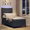 vidaXL Letto con Box Springs LED e Materasso Grigio scuro 90 x 190 cm