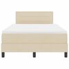 vidaXL Letto a molle con materasso Crema 120 x 190 cm Tessuto