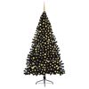 vidaXL Albero di Natale artificiale con luci integrate Nero 240 cm PVC