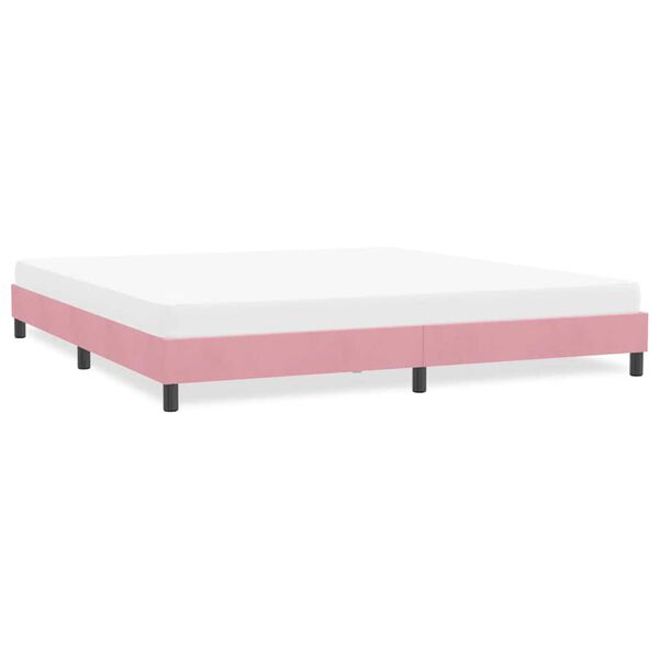 vidaXL Giroletto senza Materasso Rosa 180x220 cm Velluto