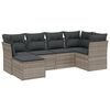 vidaXL Set Divano da Giardino 6pz con Cuscini Grigio Chiaro Polyrattan